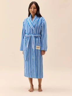 Djerf Avenue Essential Robe Blue Stripe New