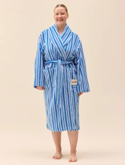 Djerf Avenue Essential Robe Blue Stripe New