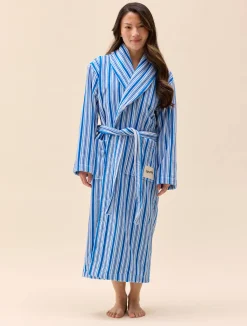 Djerf Avenue Essential Robe Blue Stripe New