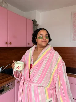 Djerf Avenue Essential Robe Gelato Stripe Discount