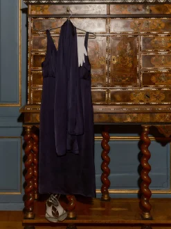 Djerf Avenue Evening Midi Dress Midnight Blue