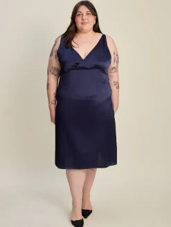 Djerf Avenue Evening Midi Dress Midnight Blue