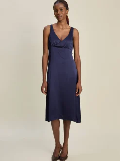 Djerf Avenue Evening Midi Dress Midnight Blue