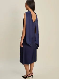 Djerf Avenue Evening Midi Dress Midnight Blue
