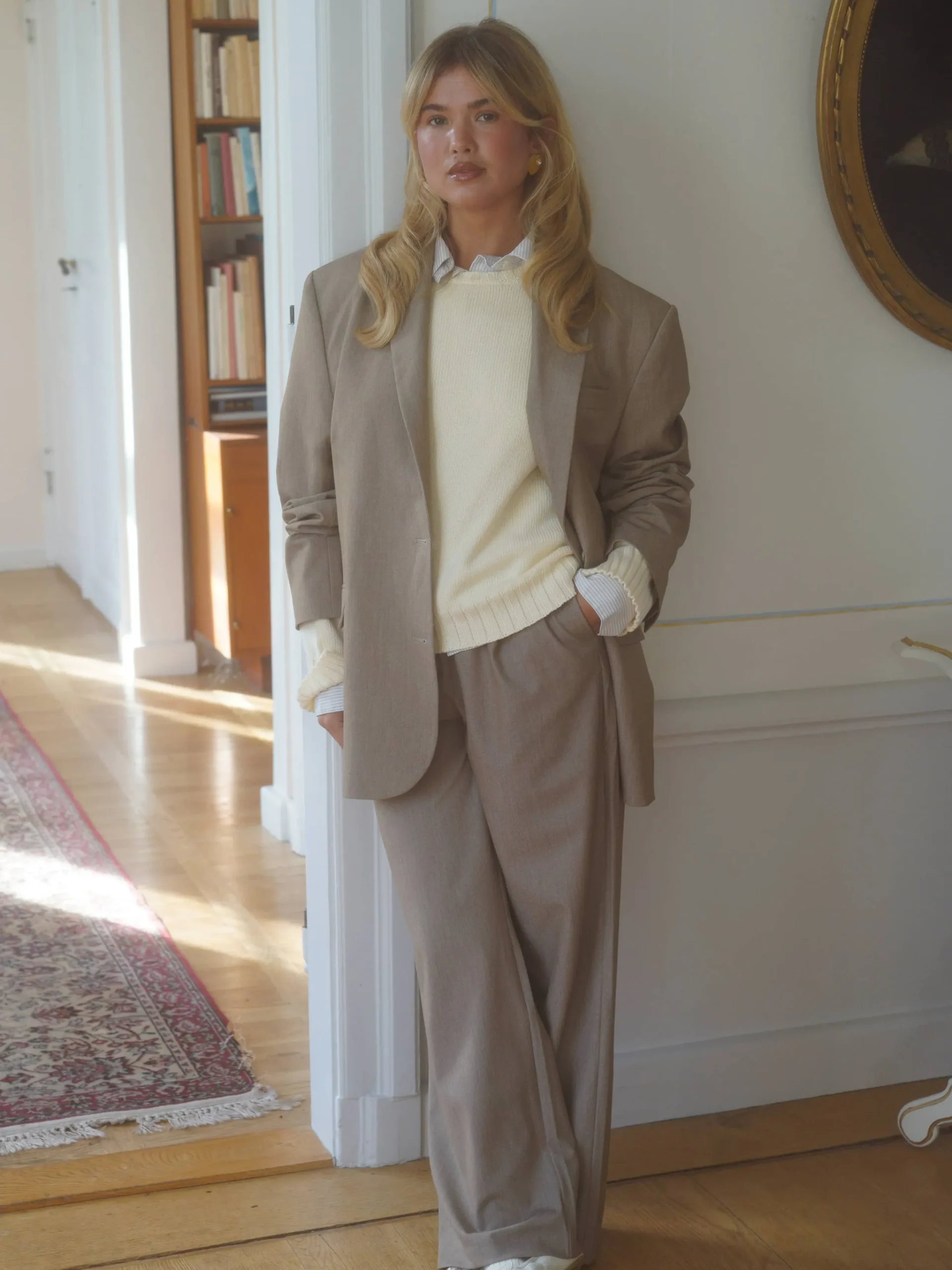 Djerf Avenue Favorite Pants Oat Sale
