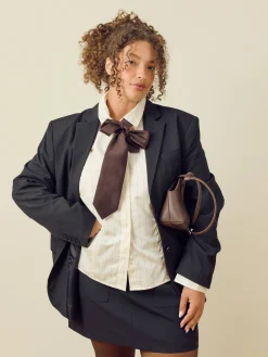 Djerf Avenue Fitted Shirt Pinstripe Clearance