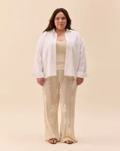 Djerf Avenue Flower Pants Ivory Online
