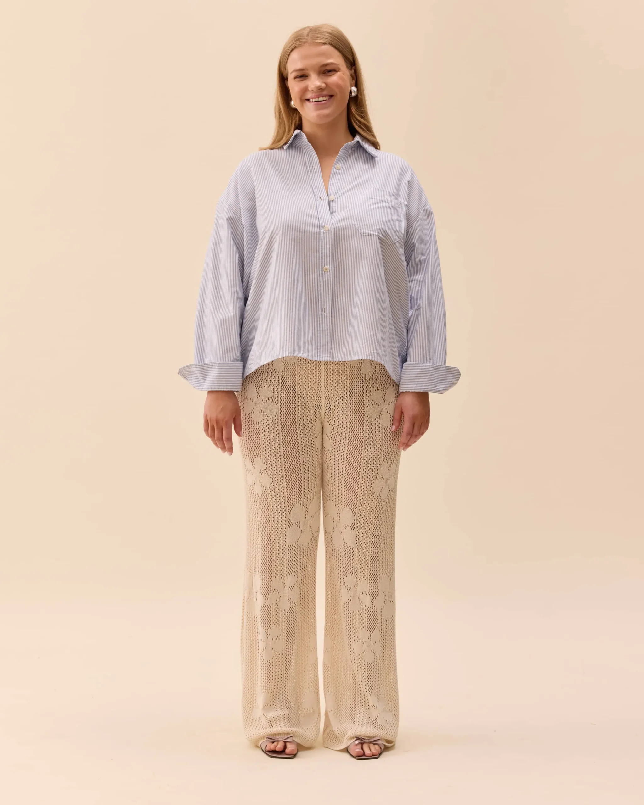 Djerf Avenue Flower Pants Ivory Online