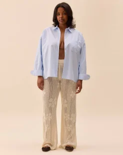 Djerf Avenue Flower Pants Ivory Online