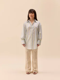 Djerf Avenue Flower Pants Ivory Online