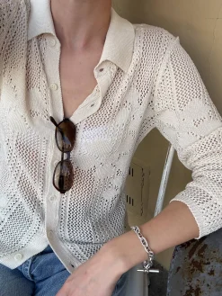 Djerf Avenue Flower Shirt Ivory Online