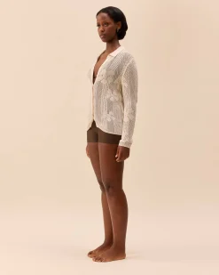 Djerf Avenue Flower Shirt Ivory Online