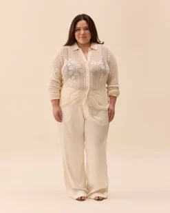 Djerf Avenue Flower Shirt Ivory Online
