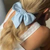 Djerf Avenue Go Slow Bow Scrunchie Blue Sale