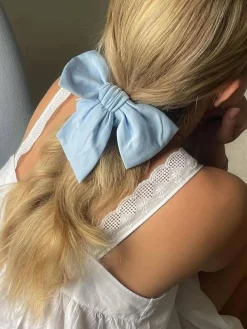 Djerf Avenue Go Slow Bow Scrunchie Blue Sale
