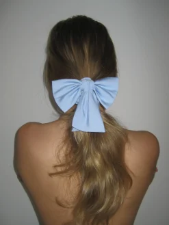 Djerf Avenue Go Slow Bow Scrunchie Blue Sale