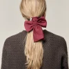 Djerf Avenue Go Slow Bow Scrunchie Burgundy Sale