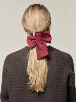 Djerf Avenue Go Slow Bow Scrunchie Burgundy Sale