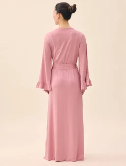 Djerf Avenue Go Slow Embroidered Robe Dusty Pink