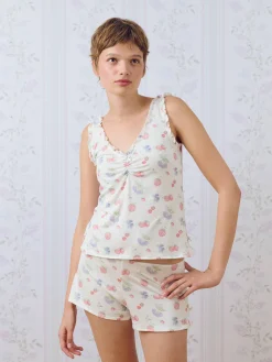 Djerf Avenue Go Slow Frill Shorts Summer Berries Hot