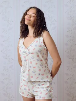 Djerf Avenue Go Slow Frill Shorts Summer Berries Hot