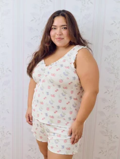 Djerf Avenue Go Slow Frill Shorts Summer Berries Hot
