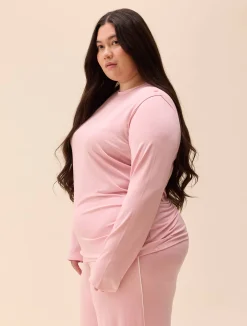 Djerf Avenue Go Slow Long Sleeve Top Pink Online