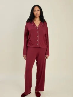 Djerf Avenue Go Slow Pants Burgundy