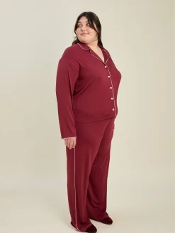 Djerf Avenue Go Slow Pants Burgundy