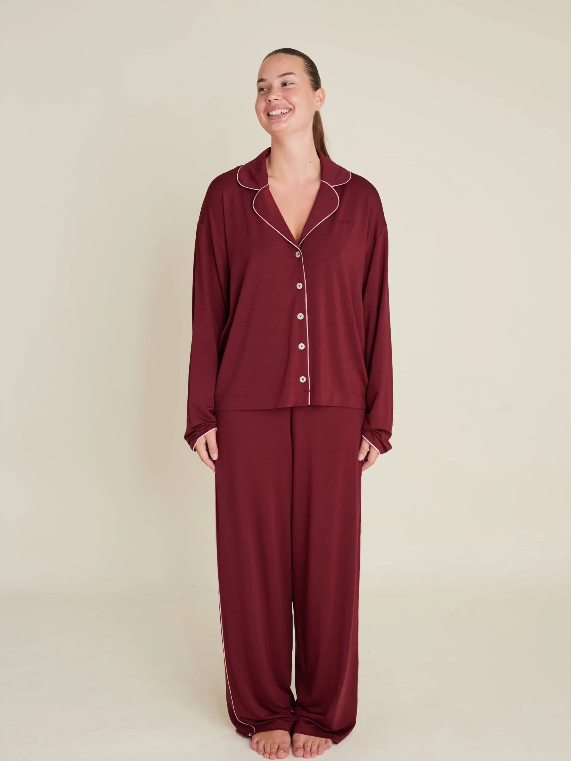 Djerf Avenue Go Slow Pants Burgundy