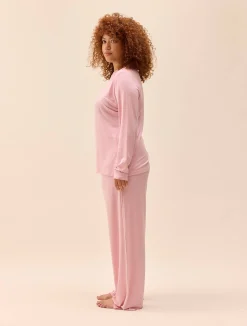 Djerf Avenue Go Slow Pants Pink/White New