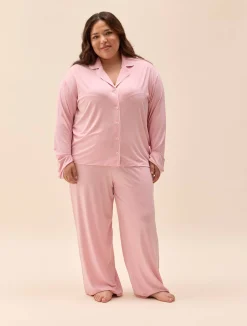 Djerf Avenue Go Slow PJ Shirt Pink/White Online