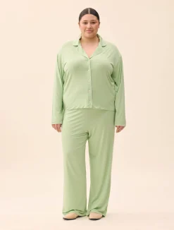 Djerf Avenue Go Slow PJ Shirt Pistachio Sale