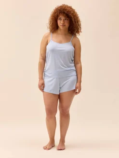 Djerf Avenue Go Slow Strap Top Blue Clearance