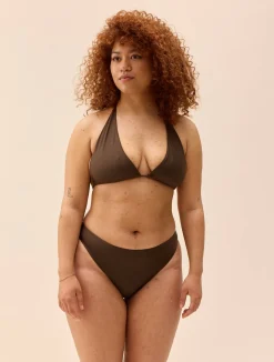 Djerf Avenue Halterneck Bikini Top Cocoa Hot