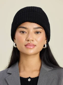 Djerf Avenue Knitted Beanie Black Discount