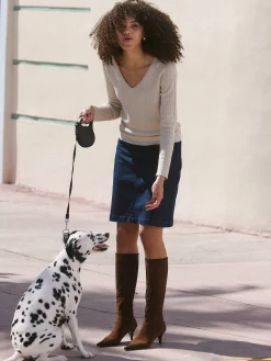 Djerf Avenue Knitted Long Sleeve Top Taupe
