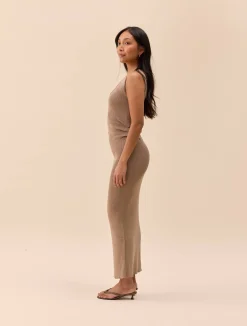 Djerf Avenue Knitted Tank Dress Taupe Sale