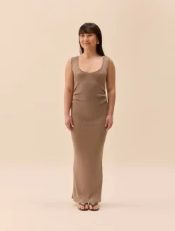 Djerf Avenue Knitted Tank Dress Taupe Sale