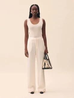 Djerf Avenue Knitted Tank Top Ivory Hot