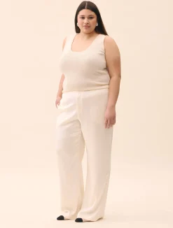 Djerf Avenue Knitted Tank Top Ivory Hot