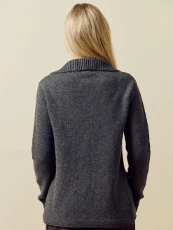 Djerf Avenue Knitted Wool Jacket Charcoal Online