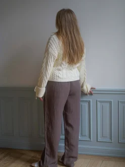 Djerf Avenue Linen Pants Brown Hot