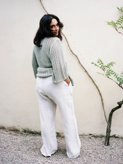 Djerf Avenue Linen Pants Cream Outlet