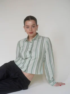 Djerf Avenue Little Shirt Mint Sorbet Online