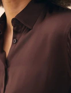 Djerf Avenue Little Viscose Shirt Dark mocha Hot