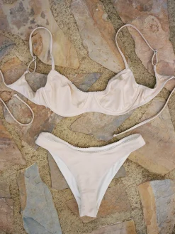 Djerf Avenue Matilda Satin Top Sand Castle