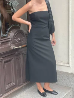 Djerf Avenue Midi Tube Dress Black Hot