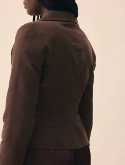 Djerf Avenue Moleskin Blazer Brown Discount