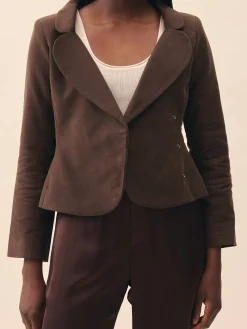 Djerf Avenue Moleskin Blazer Brown Discount